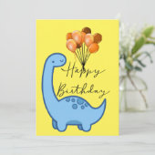 Weihnachtskarte Blue Dinosaurier Einladung (Stehend Vorderseite)