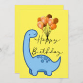 Weihnachtskarte Blue Dinosaurier Einladung (Vorne/Hinten)