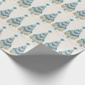 Weihnachtskarte Blue Gold White Geschenkpapier (Ecke)