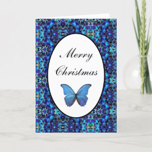 Weihnachtskarte Blue Morpho Butterfly Feiertagskarte