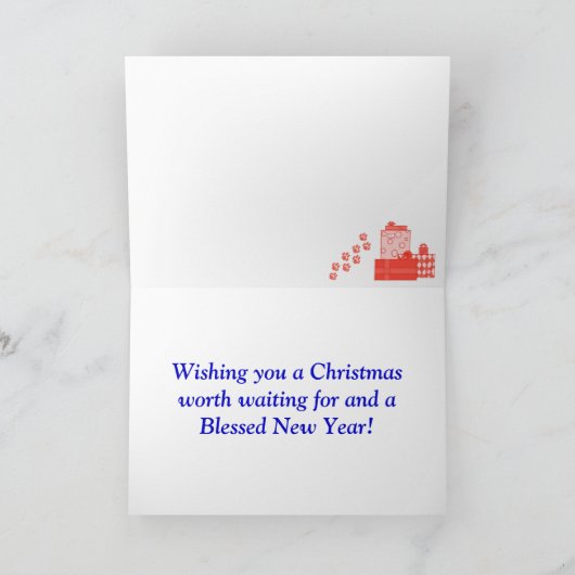 Weihnachtskarte Bostons Terrier Feiertagskarte (Innenseite)