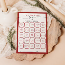 Weihnachtskarte Brautparty Bingo Einladung