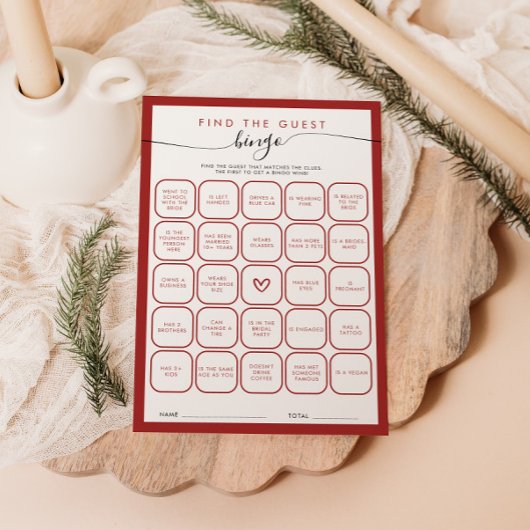 Weihnachtskarte Brautparty Bingo Einladung