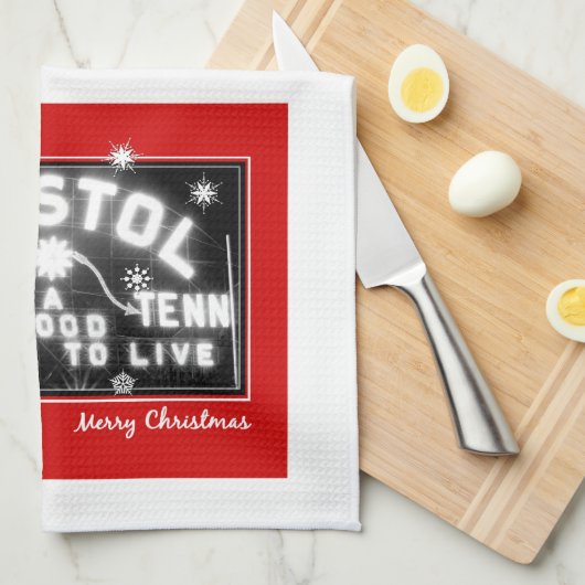 Weihnachtskarte Bristol Slogan Sign Geschirrtuch (Viertel Falte)