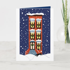 Weihnachtskarte Brownstone Feiertagskarte