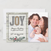 Weihnachtskarte Buffalo Kariert Joy Bauernhof Einladung (Vorderseite)