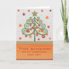 Weihnachtskarte Bunter Tannenbaum Feiertagskarte