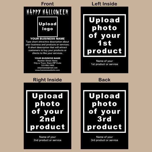 Weihnachtskarte "Business Halloween Black Folded" Feiertagskarte