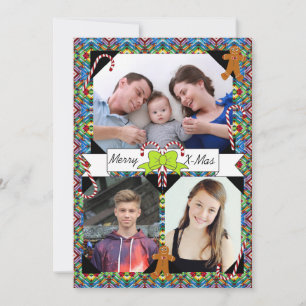 Weihnachtskarte Candy Cane & Lebkuchenmann HAMbWG Feiertagskarte