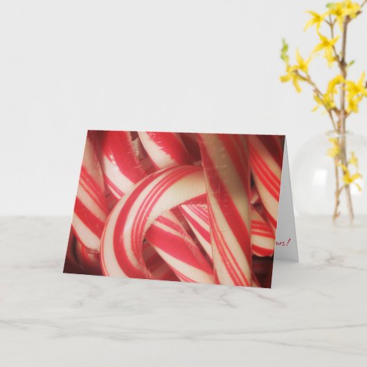 Weihnachtskarte "Candy Canes" Karte (Gelbe Blume)