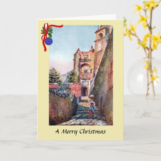 Weihnachtskarte - Capri, Italien Karte (Gelbe Blume)