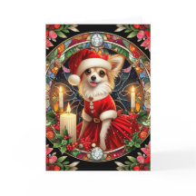 Weihnachtskarte Chihuahua Santa Dress