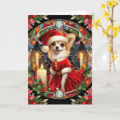 Weihnachtskarte Chihuahua Santa Dress Karte (Gelbe Blume)