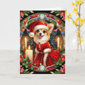 Weihnachtskarte Chihuahua Santa Karte (Gelbe Blume)