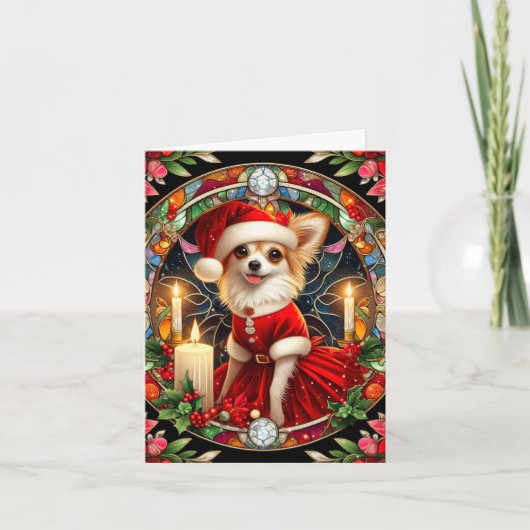 Weihnachtskarte Chihuahua Santa Karte (Vorderseite)