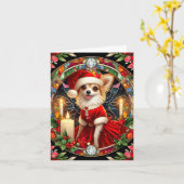 Weihnachtskarte Chihuahua Santa Karte (Gelbe Blume)
