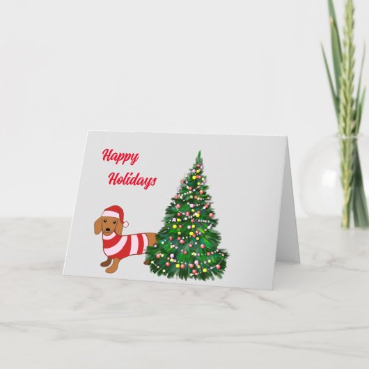 Weihnachtskarte Dackel Dankeskarte (Vorderseite)