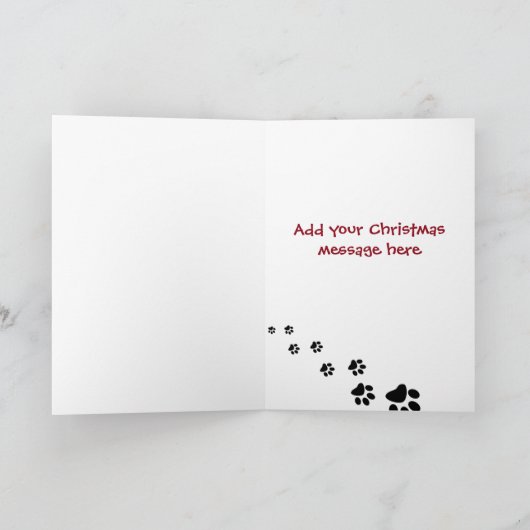 Weihnachtskarte - Dackel durch den Schnee Karte (Innenseite)