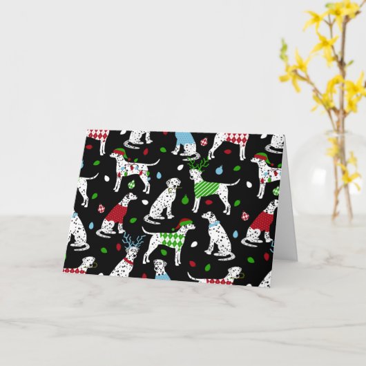 Weihnachtskarte Dalmatiner Karte (Gelbe Blume)