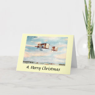 Weihnachtskarte - Das Voisin Biplane Feiertagskarte