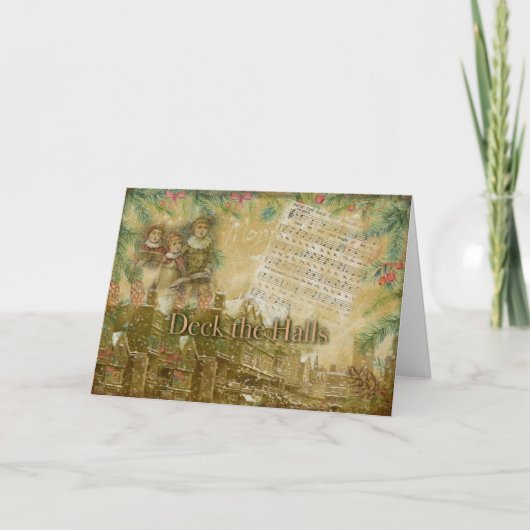 Weihnachtskarte "Deck the Halls" Karte (Vorderseite)