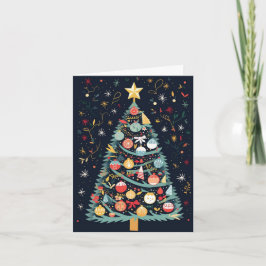 Weihnachtskarte - Dekorativer Weihnachtsbaum Feiertagskarte