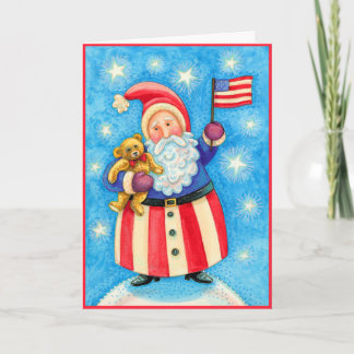 Weihnachtskarte: Der amerikanische Weihnachtsmann Feiertagskarte
