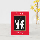 Weihnachtskarte der Bauarbeiter-Silhouette Karte (Gelbe Blume)