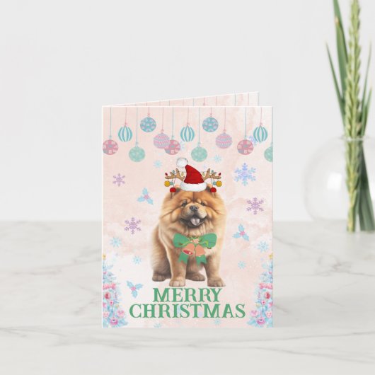 Weihnachtskarte der Chow-Chow Karte (Vorderseite)