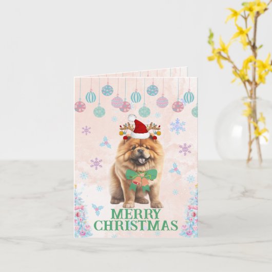 Weihnachtskarte der Chow-Chow Karte (Gelbe Blume)