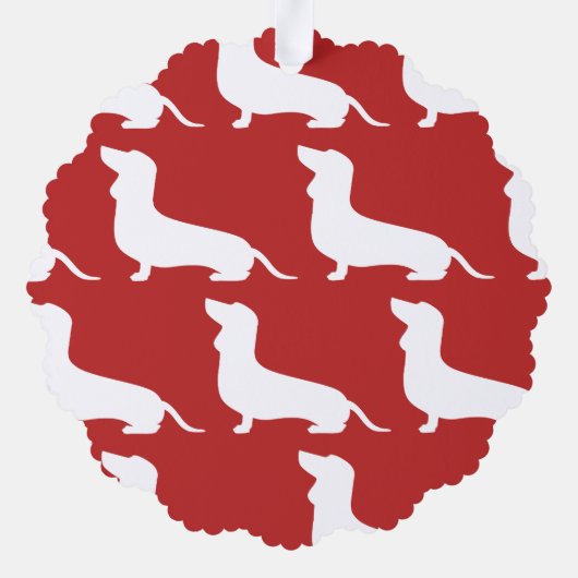 Weihnachtskarte der Dackel Ornament Karte (Rückseite)