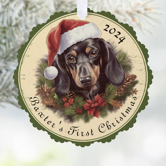 Weihnachtskarte der Dackel Ornament Karte