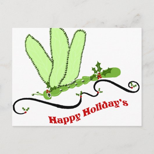 Weihnachtskarte der Dragonfly Feiertagspostkarte (Vorderseite)