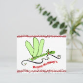 Weihnachtskarte der Dragonfly Feiertagspostkarte (Stehend Vorderseite)