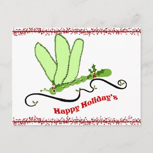 Weihnachtskarte der Dragonfly Feiertagspostkarte (Vorderseite)