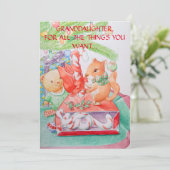 Weihnachtskarte der Enkelin Feiertagskarte (Stehend Vorderseite)