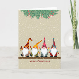 Weihnachtskarte der Funny Gnomes Feiertagskarte