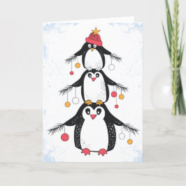 Weihnachtskarte der Funny Pinguine Feiertagskarte