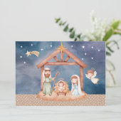 Weihnachtskarte der Geburtsszene Einladung (Stehend Vorderseite)