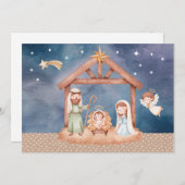 Weihnachtskarte der Geburtsszene Einladung (Vorne/Hinten)
