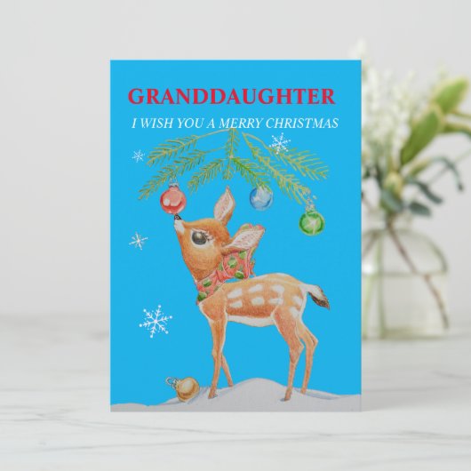 Weihnachtskarte der Großstochter Feiertagskarte (Stehend Vorderseite)