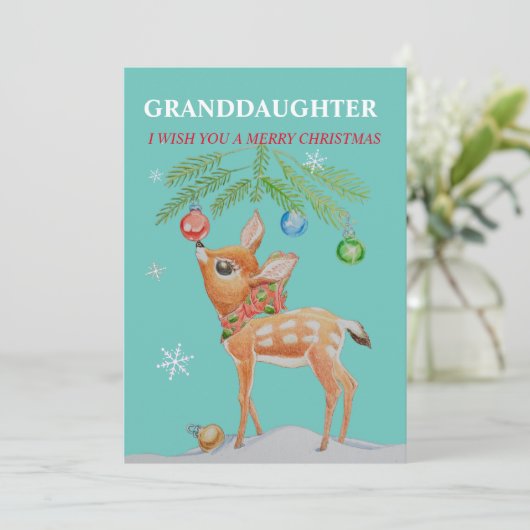 Weihnachtskarte der Großstochter Feiertagskarte (Stehend Vorderseite)