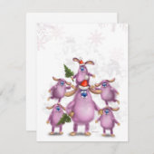 Weihnachtskarte der Kaninchen Feiertagskarte (Vorne/Hinten)