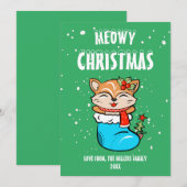 Weihnachtskarte der Katze, Meowy Weihnachten (Vorne/Hinten)
