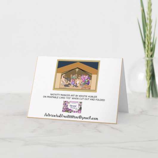 Weihnachtskarte der Krippe druckbar Karte (Rückseite)