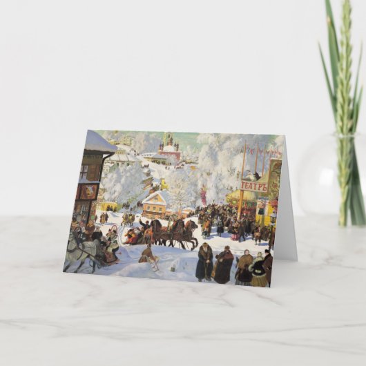Weihnachtskarte der russischen Schneeszene Feiertagskarte (Vorderseite)