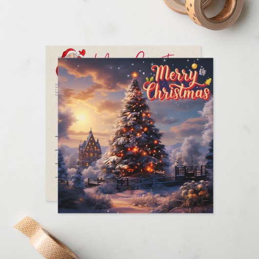 Weihnachtskarte der Saison Mitteilungskarte (Vorderseite/Rückseite Beispiel)