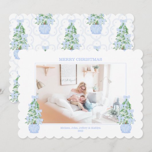 Weihnachtskarte der ScalloEdge Feiertagskarte (Vorne/Hinten)