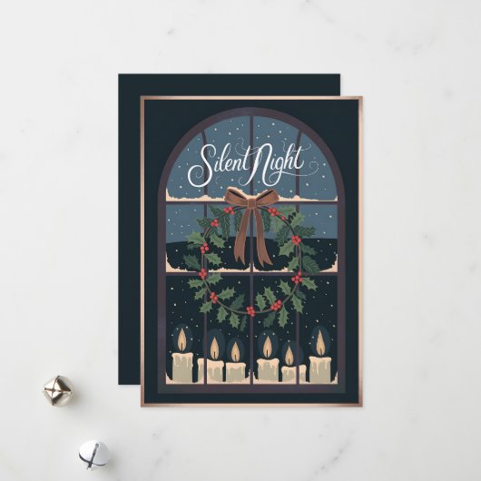 Weihnachtskarte der Stillen Nacht Feiertagskarte (Vorderseite/Rückseite Beispiel)