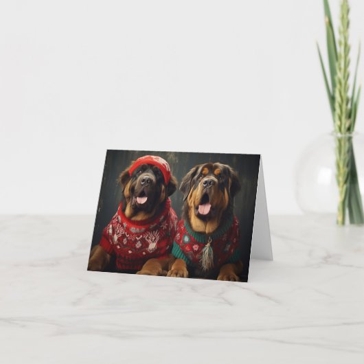 Weihnachtskarte der tibetischen Mastiffs Karte (Vorderseite)